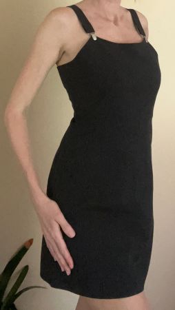 schwarzes Nadelstreifen-Kleid, Grösse 40