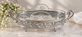 Sehr schöne Schale, Glas mit Griffen oval guter Zustand