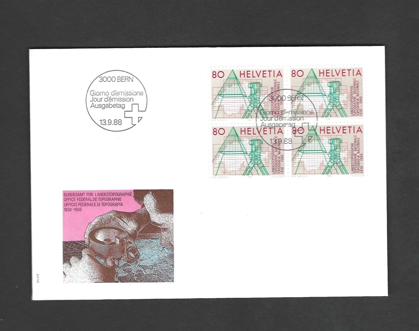 Tutti i francobolli: CH FDC Viereblock 1988 – Nuovo e nell'imballaggio originale da Koblenz venduto da Markenhimmel