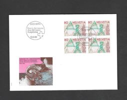 CH FDC Viereblock 1988