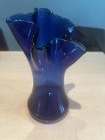 Vintage Vase Luminarc France – Kobaltblau Glas, 20 cm
