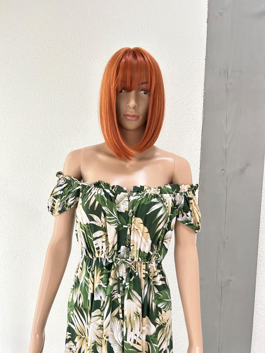 Kleider: Off-Shoulder Summer Dress with Tropical Leaf Print - Size S – Neu (gemäss Beschreibung) aus Saland von ele_vc96 1