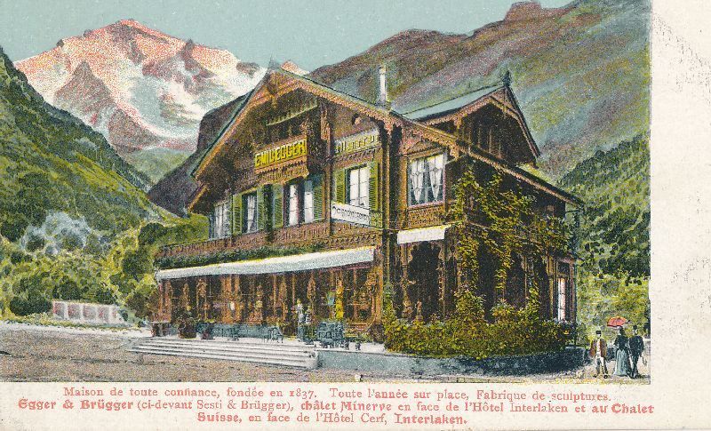 Cartoline postali: Interlaken - Hotel Cerf + c1910 – Usato da Emmenbrücke venduto da teestube