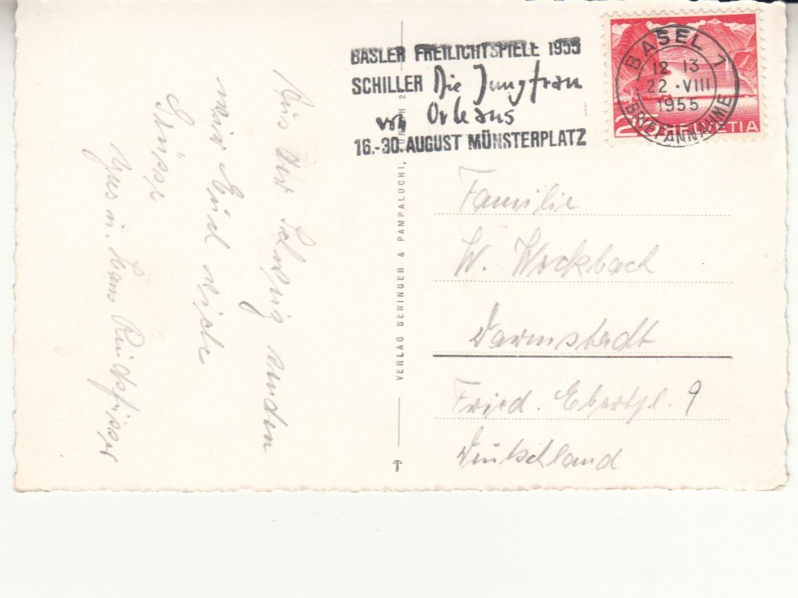 Ansichtskarten: Basel St. Peter 1955 – Gebraucht aus Bürglen TG von StampGraf 1