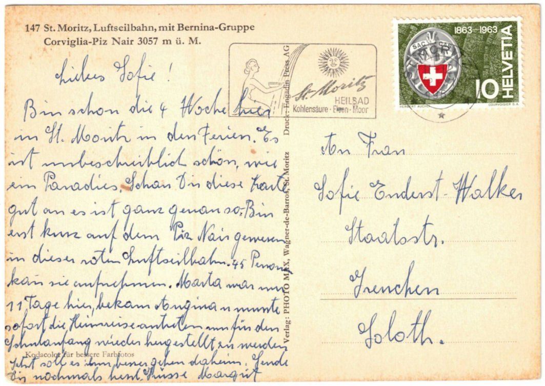 Cartes postales: St. Moritz - 4 Bild AK – D'occasion à Binningen par Mountainrider 1