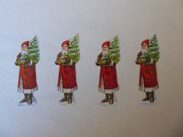 Set mit 4 tollen Samichlaus Nostalgie Bildern, 11,0cm