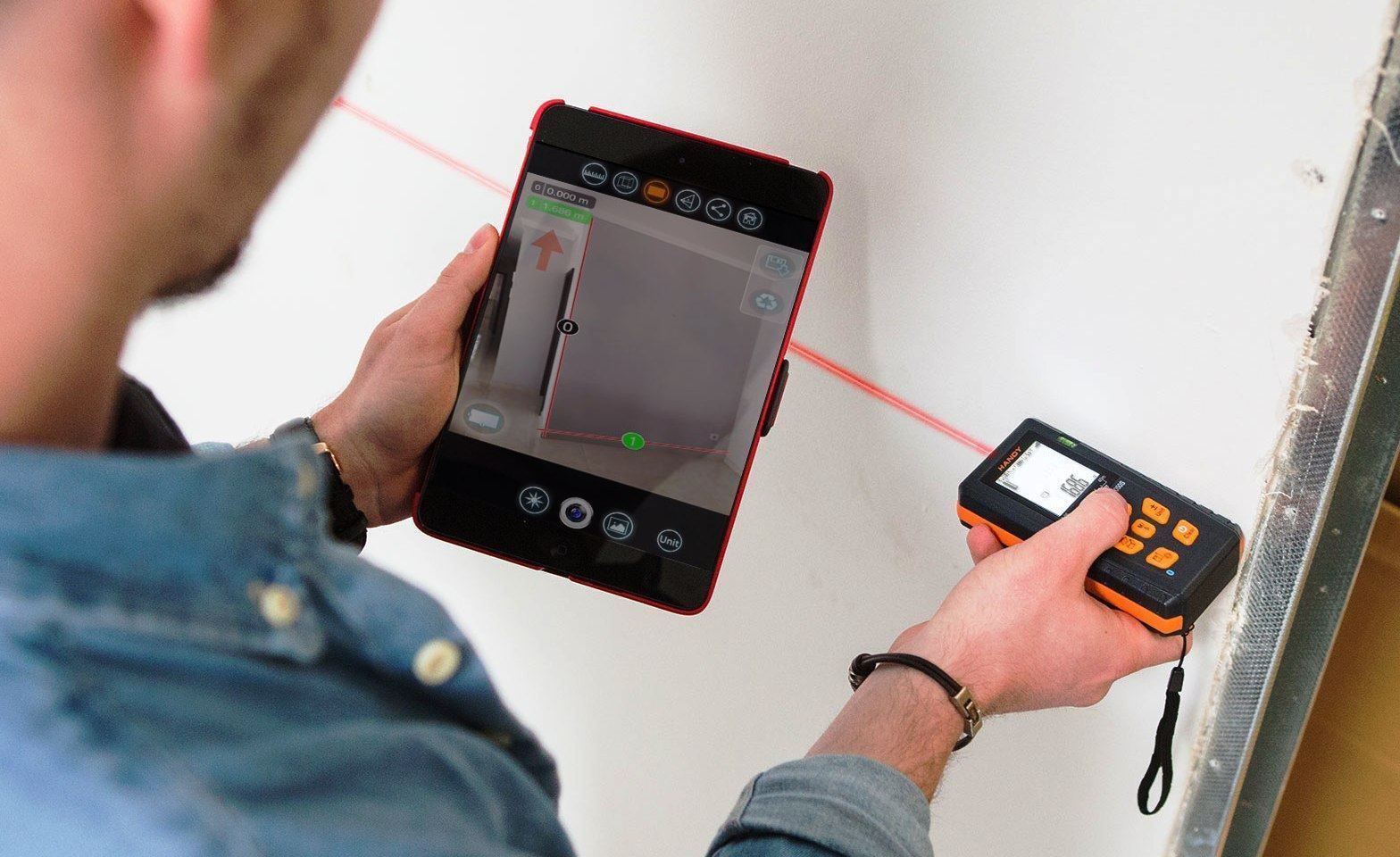 Messen: Laser-Entfernungsmesser digital  Bluetooth von 0.5 m - 40 m – Neu und originalverpackt aus St. Gallen von schnaeppchen-preise 1