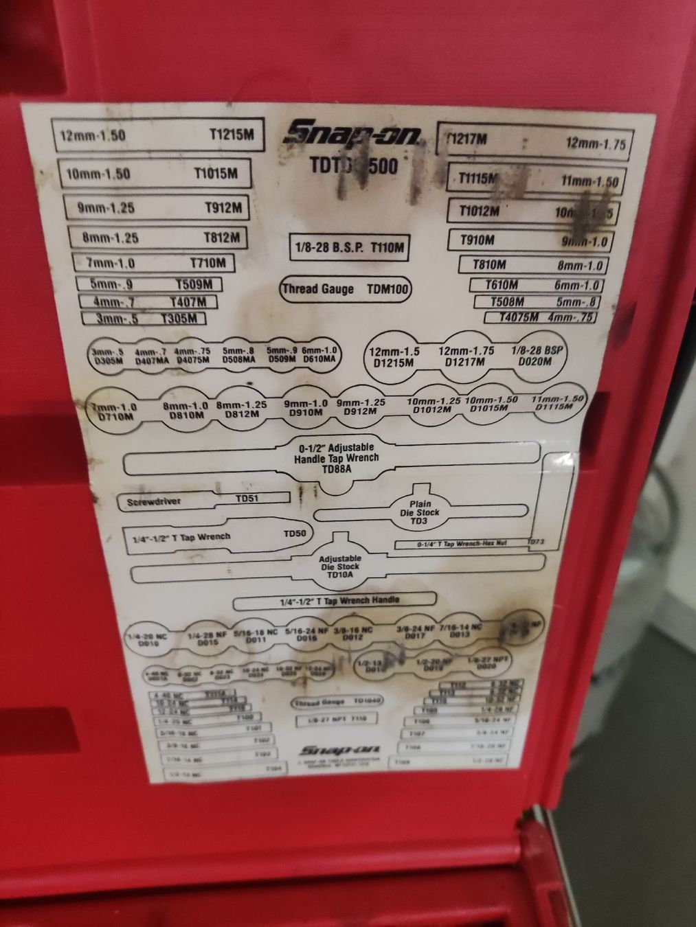 Snap-on Tutti gli attrezzi: Snap On Gewindeschneider Set Metrisch & Zoll – Usato da Berikon venduto da  3