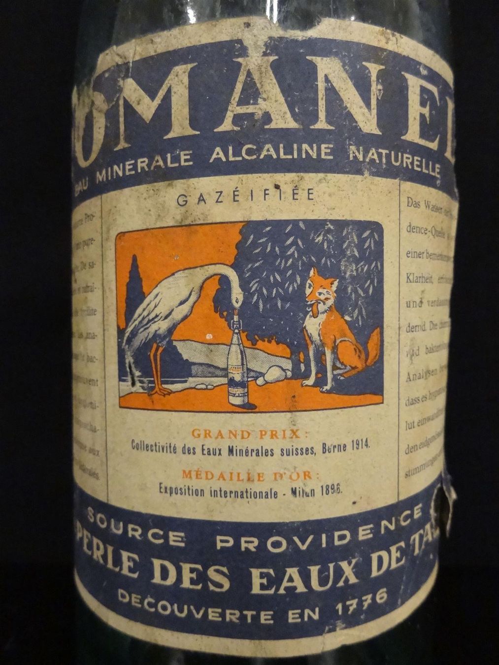 Gläser, Krüge & Flaschen: alte Flasche EAUX DE ROMANEL – Gebraucht aus Kerzers von Flaschenposten 2