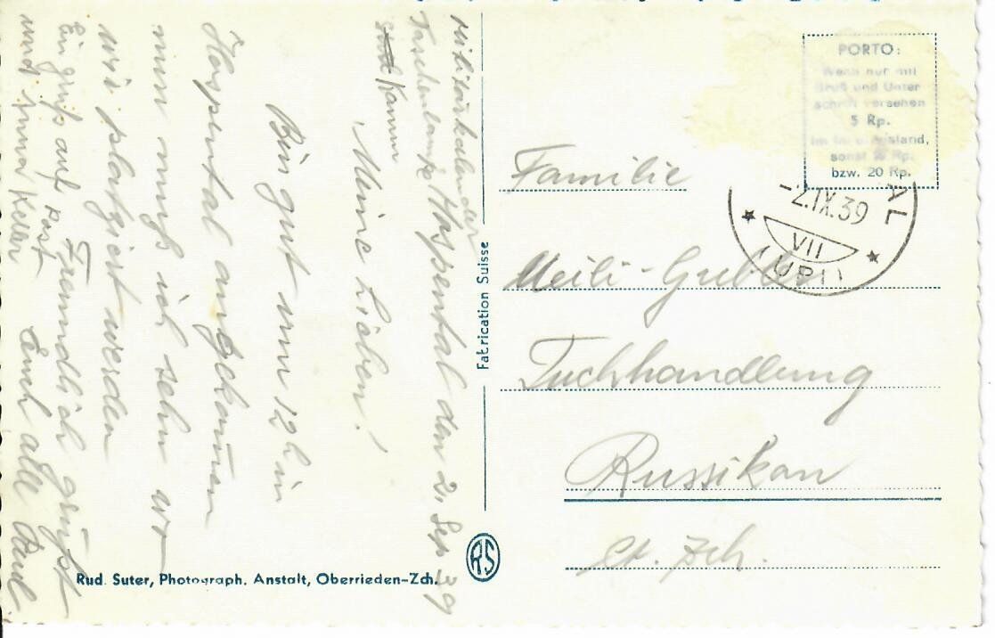 Cartoline postali: Hospenthal – Usato da Hochdorf venduto da Ziegel-16 1