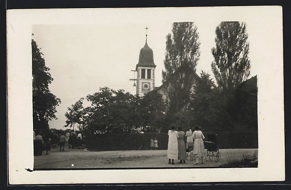 Cartoline postali: AK Horgen, Ortspartie mit Kirche – Usato da Berlin venduto da bartko-reher
