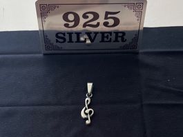 925 silberschmuck anhänger musik