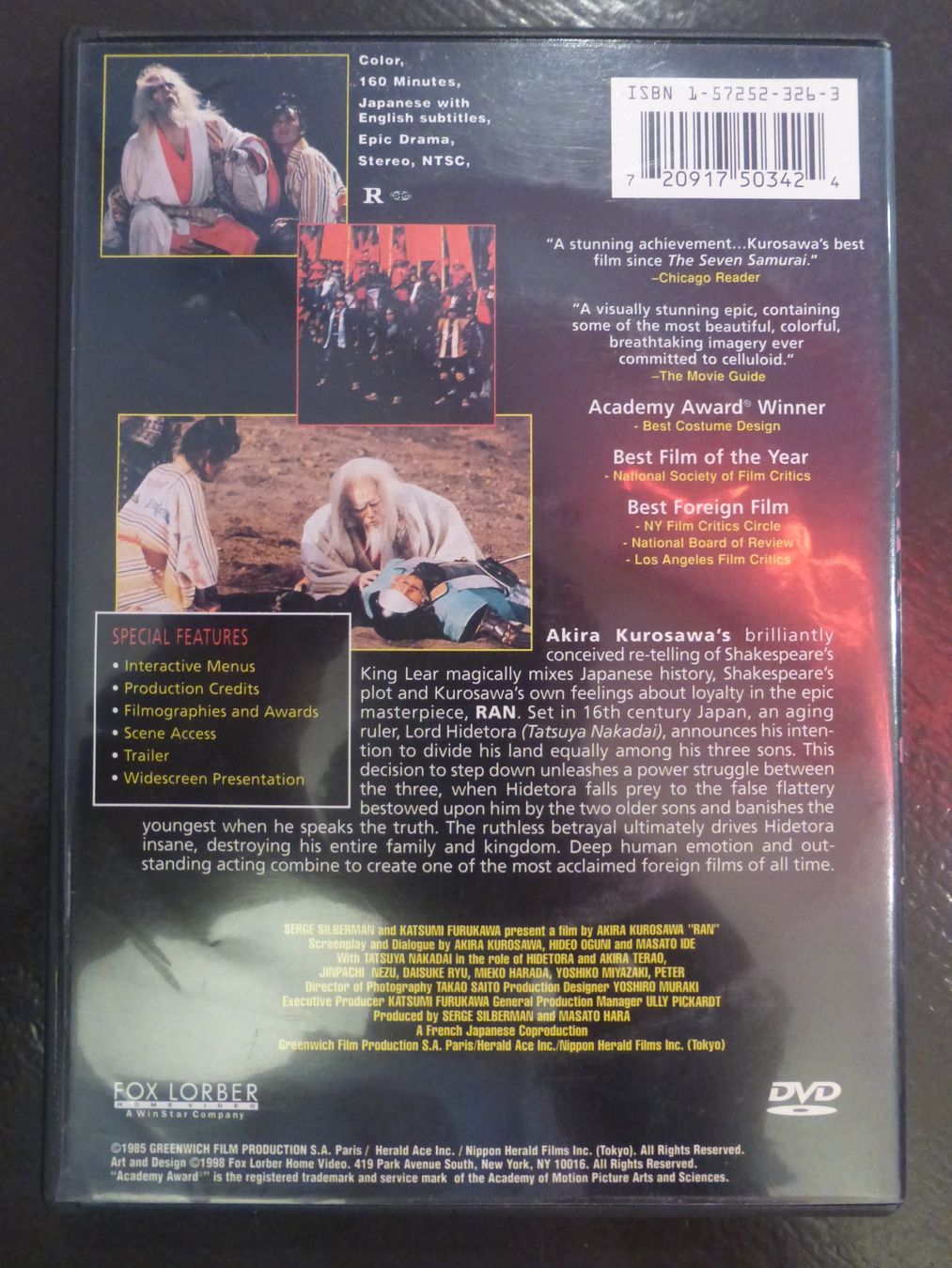 Tutti i DVDs: Ran Akira Kurosawa Samurai DVD – Usato da Zumikon venduto da psisound 1