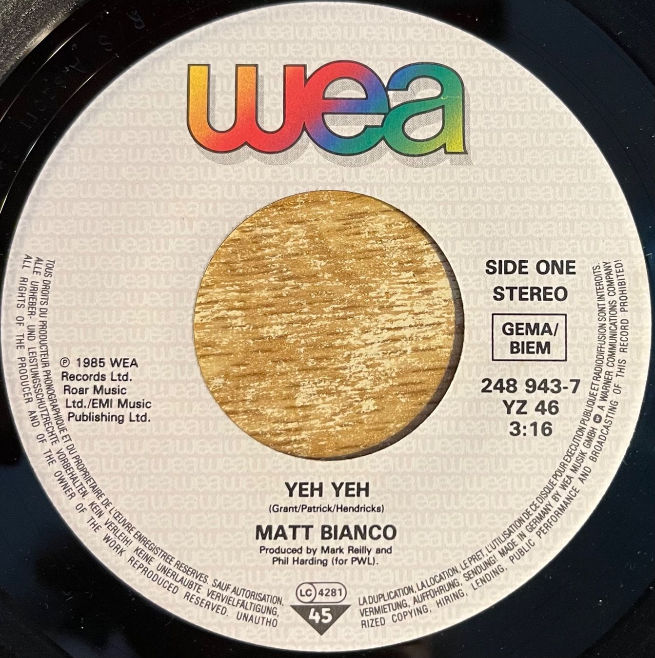 Schallplatten: MATT BIANCO - YEH YEH – Gebraucht aus Bussigny von vinyl-pas-cher 2