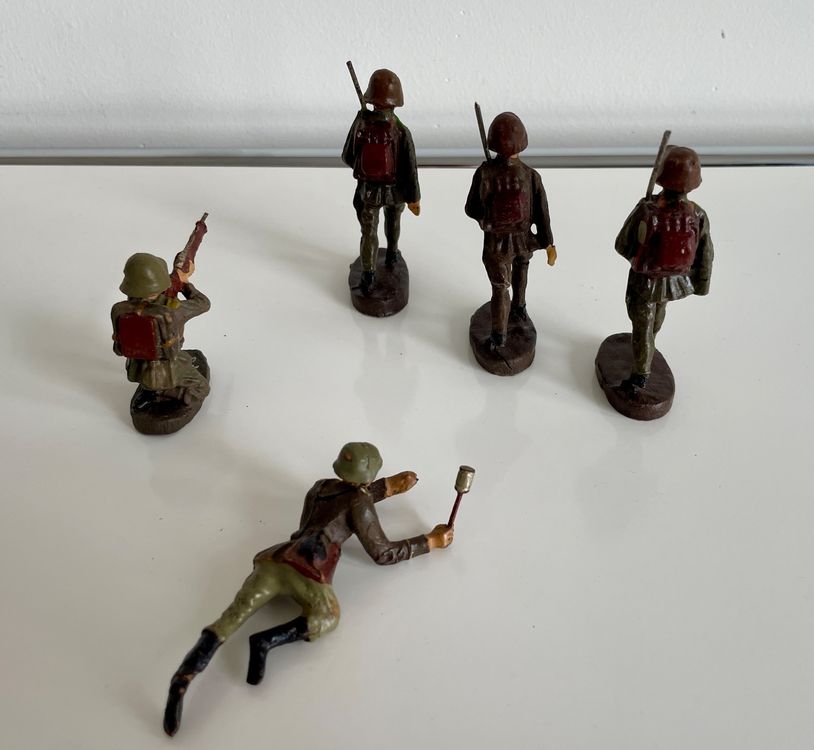5x Spielzeugfiguren Elastolin Wehrmacht Germany WWII 3