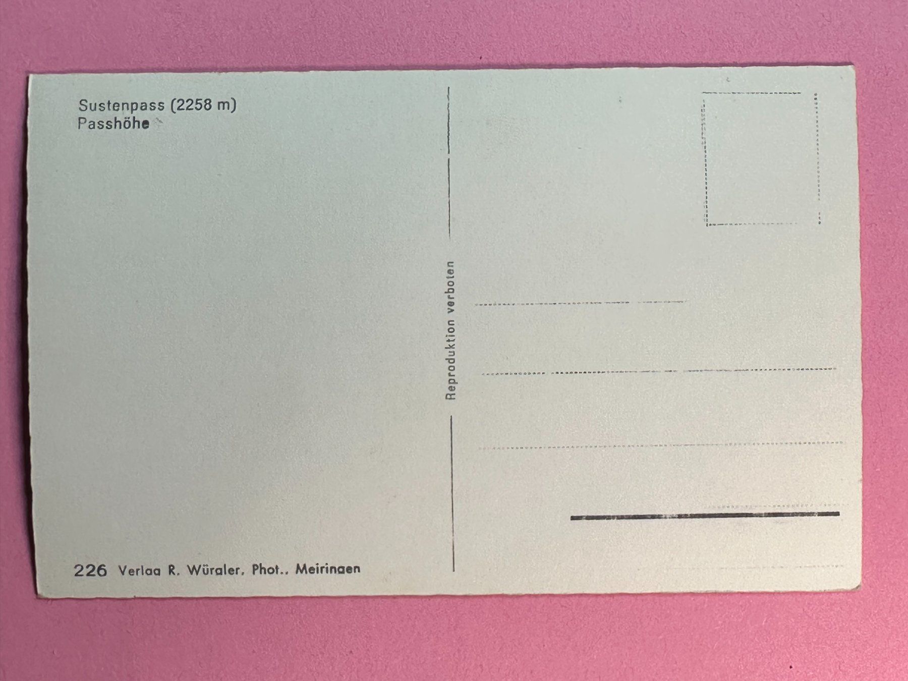 Cartoline postali: Sustenpass - Passhöhe - Oldtimer !!! – Usato da Steg VS venduto da danwer74 1