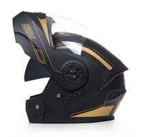Motorrad Klapphelm BLD Doppelvisier Helm Schwarz-Matt Maxima