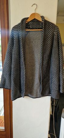 Strickjacke s.Oliver Gr. 40 Übergangsjacke schwarz-weiss