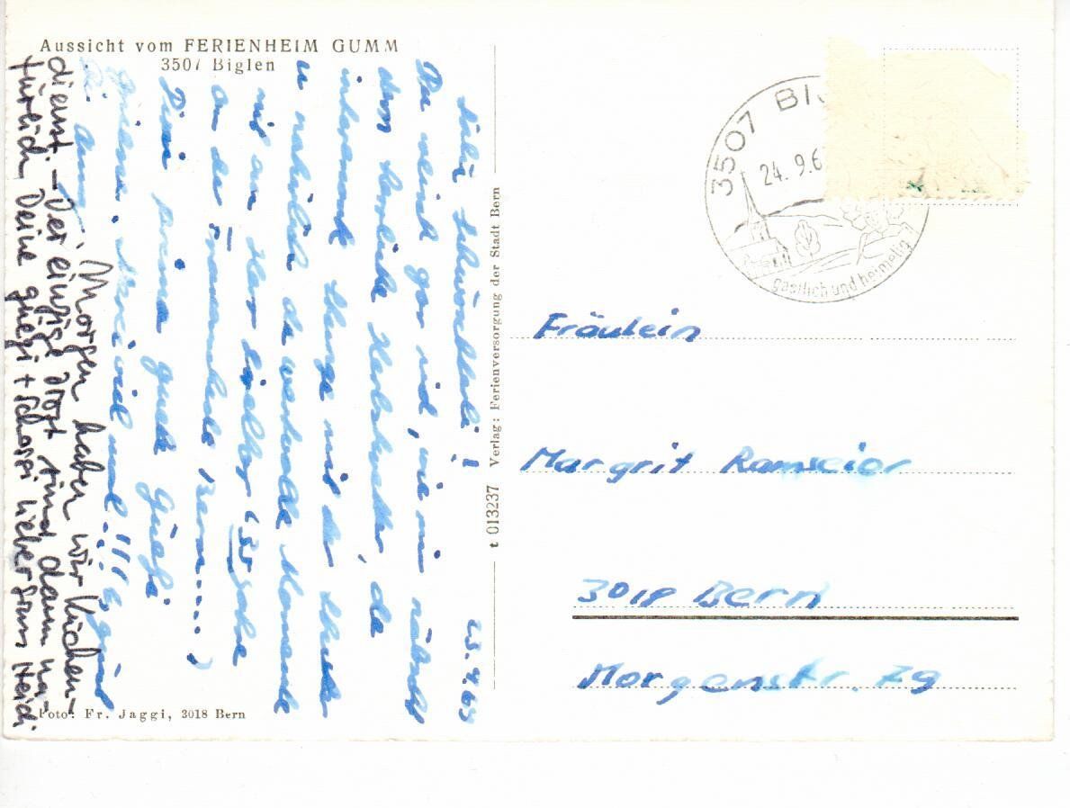Cartoline postali: Aussicht vom Ferienheim Gumm – Usato da Wolhusen venduto da Curver9 1
