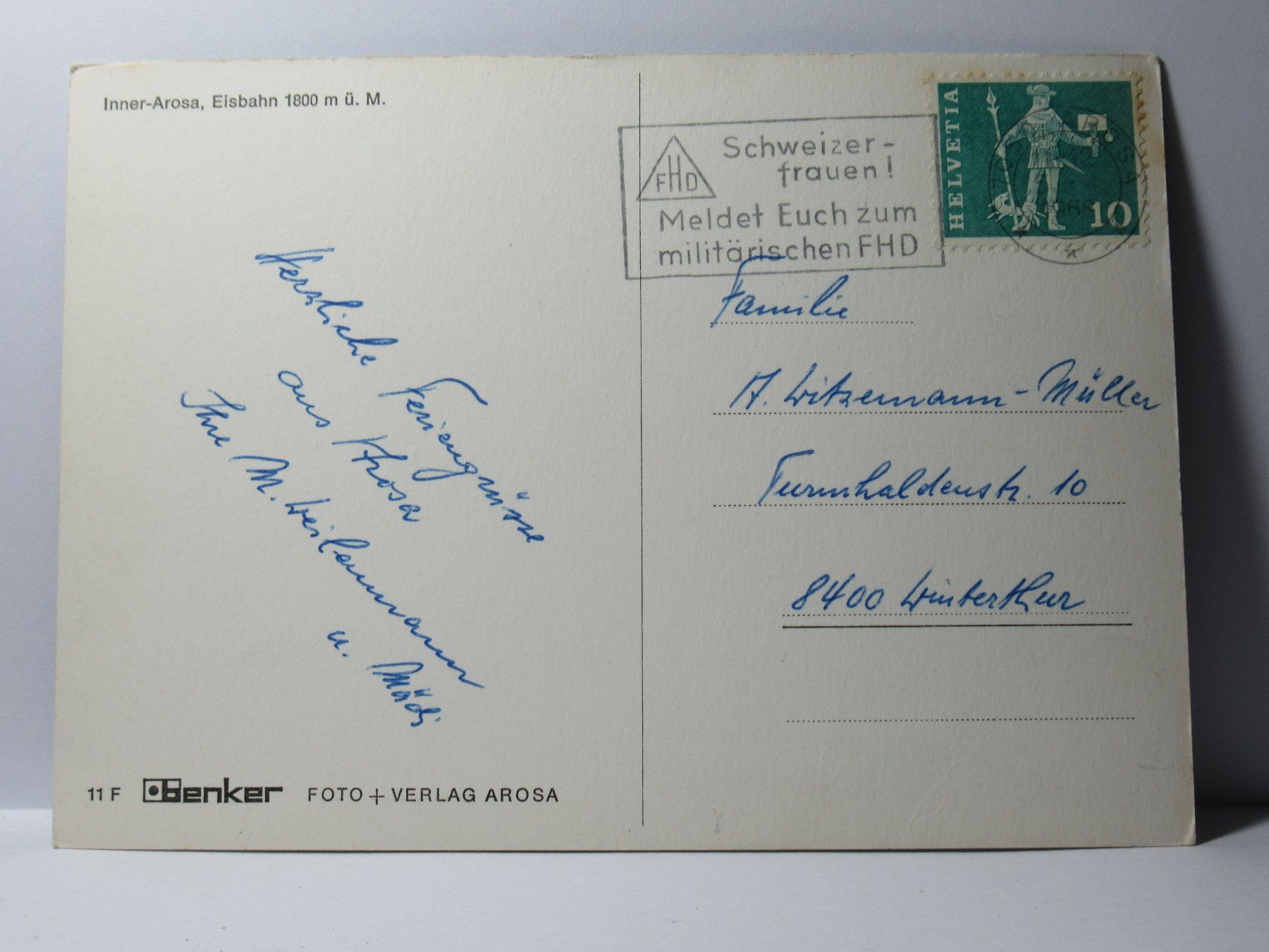 Ansichtskarten: Inner - Arosa , Eisbahn  1968 – Gebraucht aus Grenchen von Bluemchen1900 1