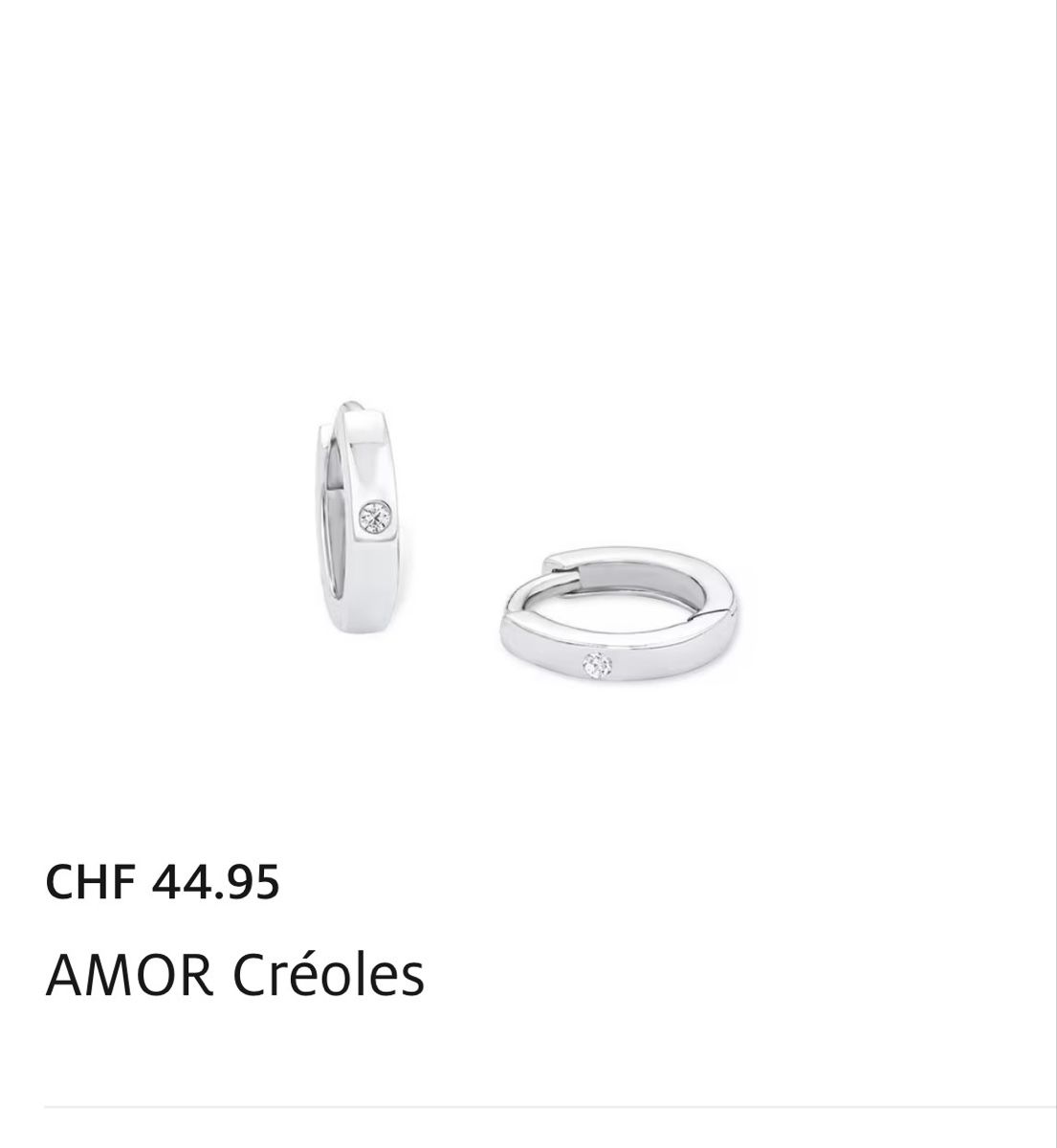 Amor Orecchini pendenti & Orecchini a lobo: Créoles AMOR en argent 925 – Nuovo e nell'imballaggio originale da Monthey venduto da sen_6ckr