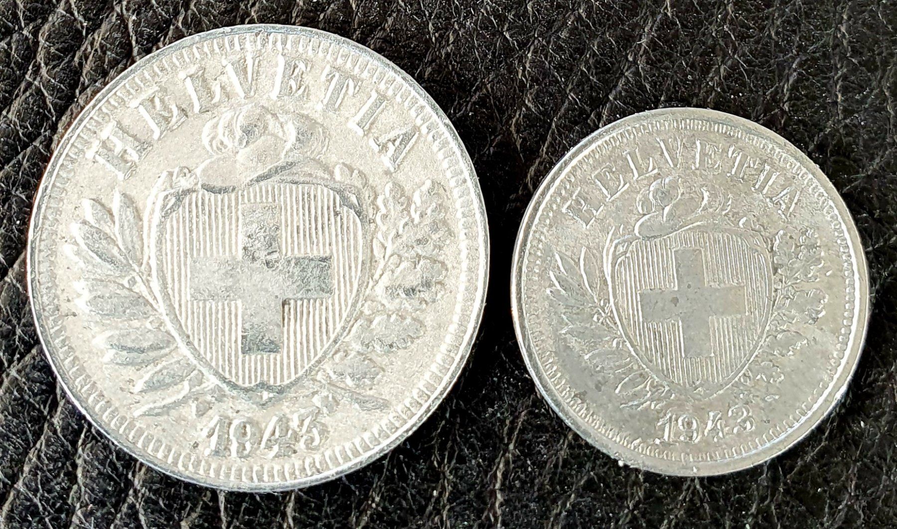 Alle Münzen: 1 + 2 Rappen 1943 – Gebraucht aus Egerkingen von Acc1 1