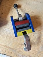 Vise clamp tool blue metal yellow red rubber 40-60 chars