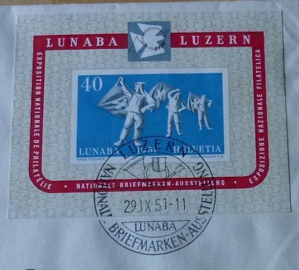 Tous les timbres: FDC ++ LUNABA Block Luzern 1951 – D'occasion à Walkringen par Casablanca777 2