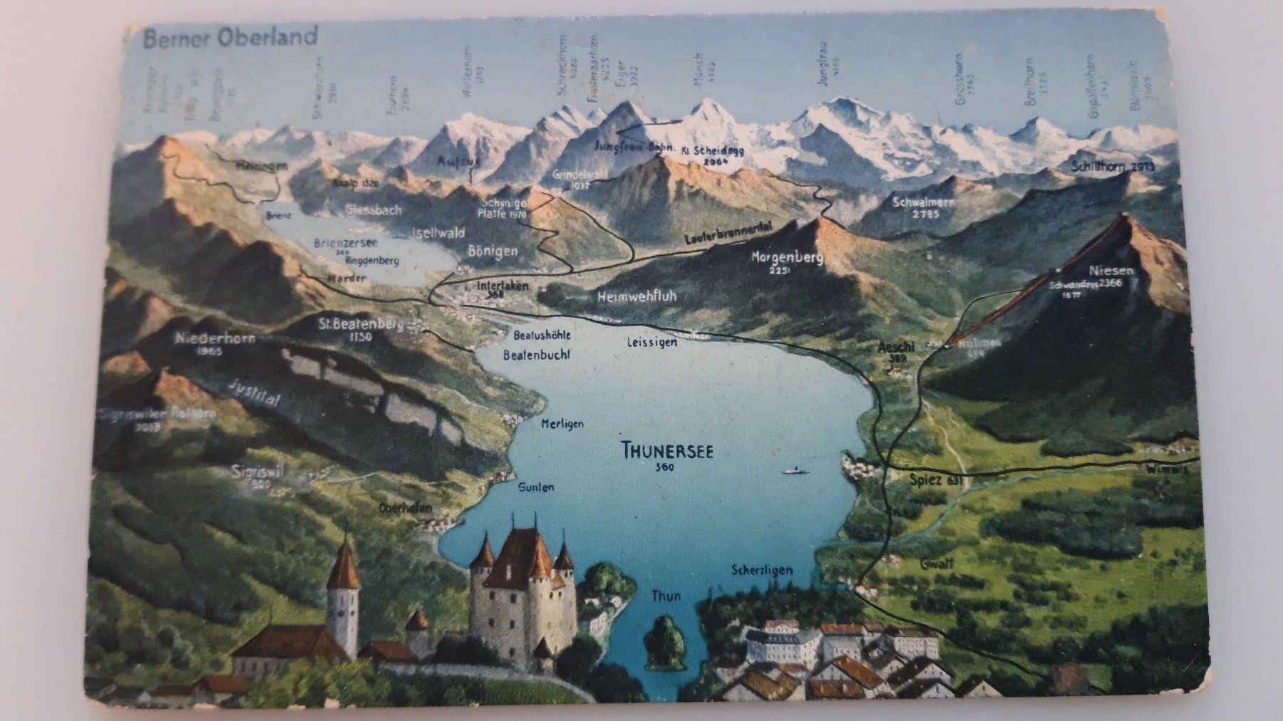 Ansichtskarten: Thunersee Berner Oberland – Gebraucht aus Sargans von nicsam1815