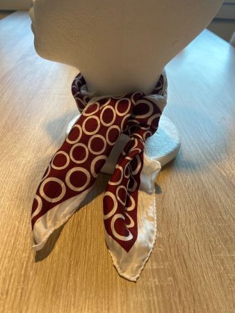 Foulard rot/weiss mit Muster 50 x 50 cm