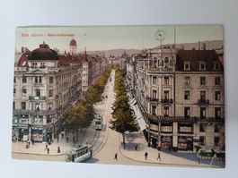 Ansichtskarte Zürich Bahnhofstrasse, datiert 1914, RN