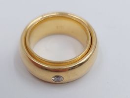 Grosser, schwerer Doppelring mit Brilliant Gold 750/18Karat