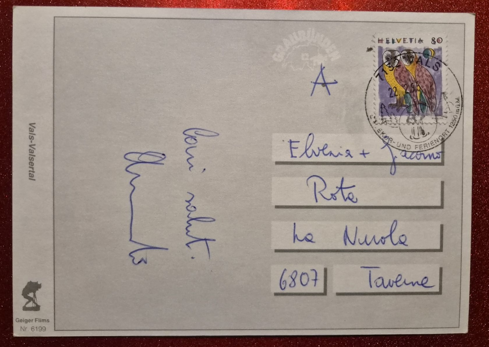 Cartes postales: Vals Valsertal 1995 – D'occasion à Melchnau par Fishel 1