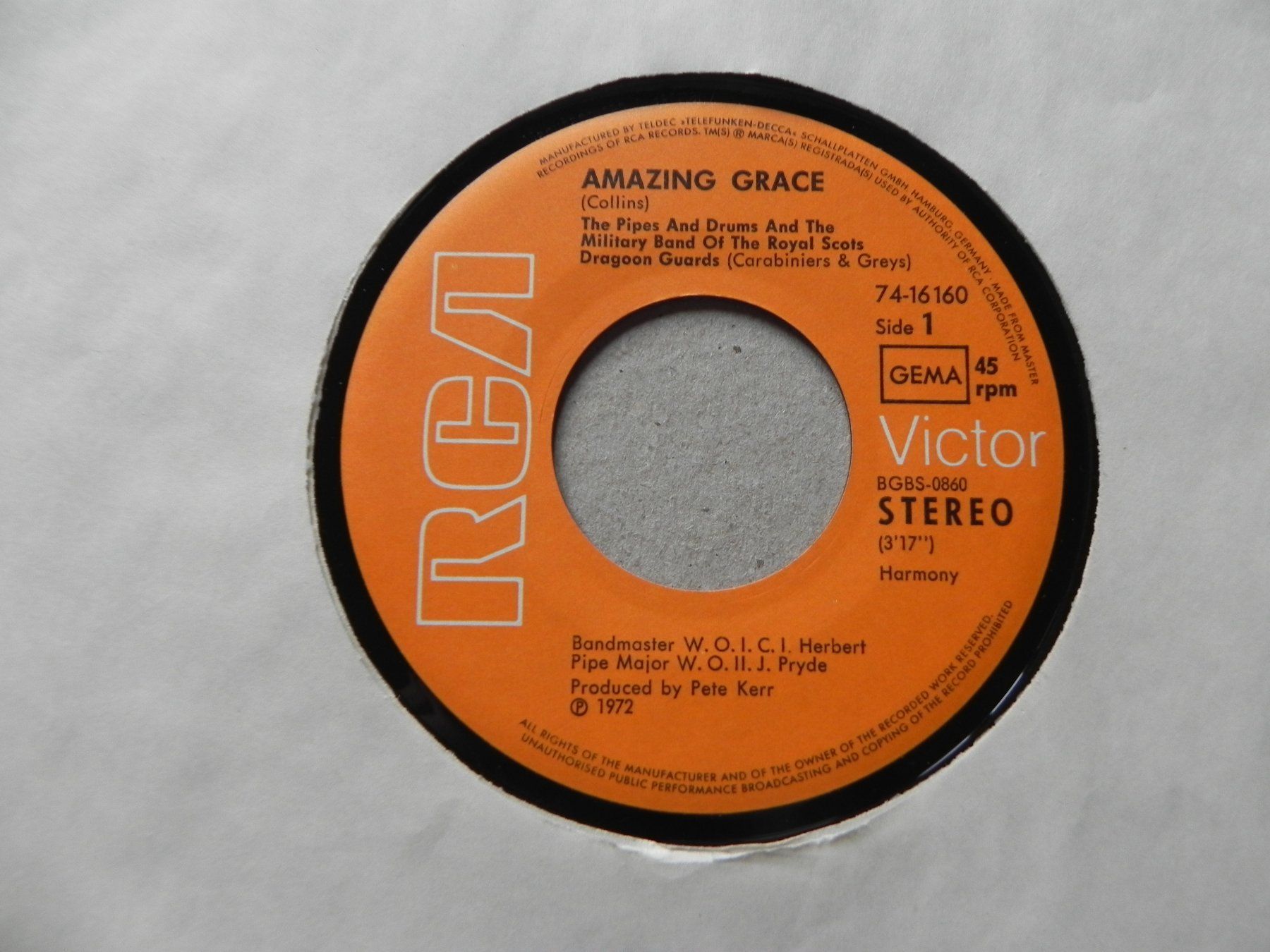Dischi in vinile: Single brit. Dudelsack Spiel Hit Amazing Grace 1972 – Usato da Siebnen venduto da krimsie 2