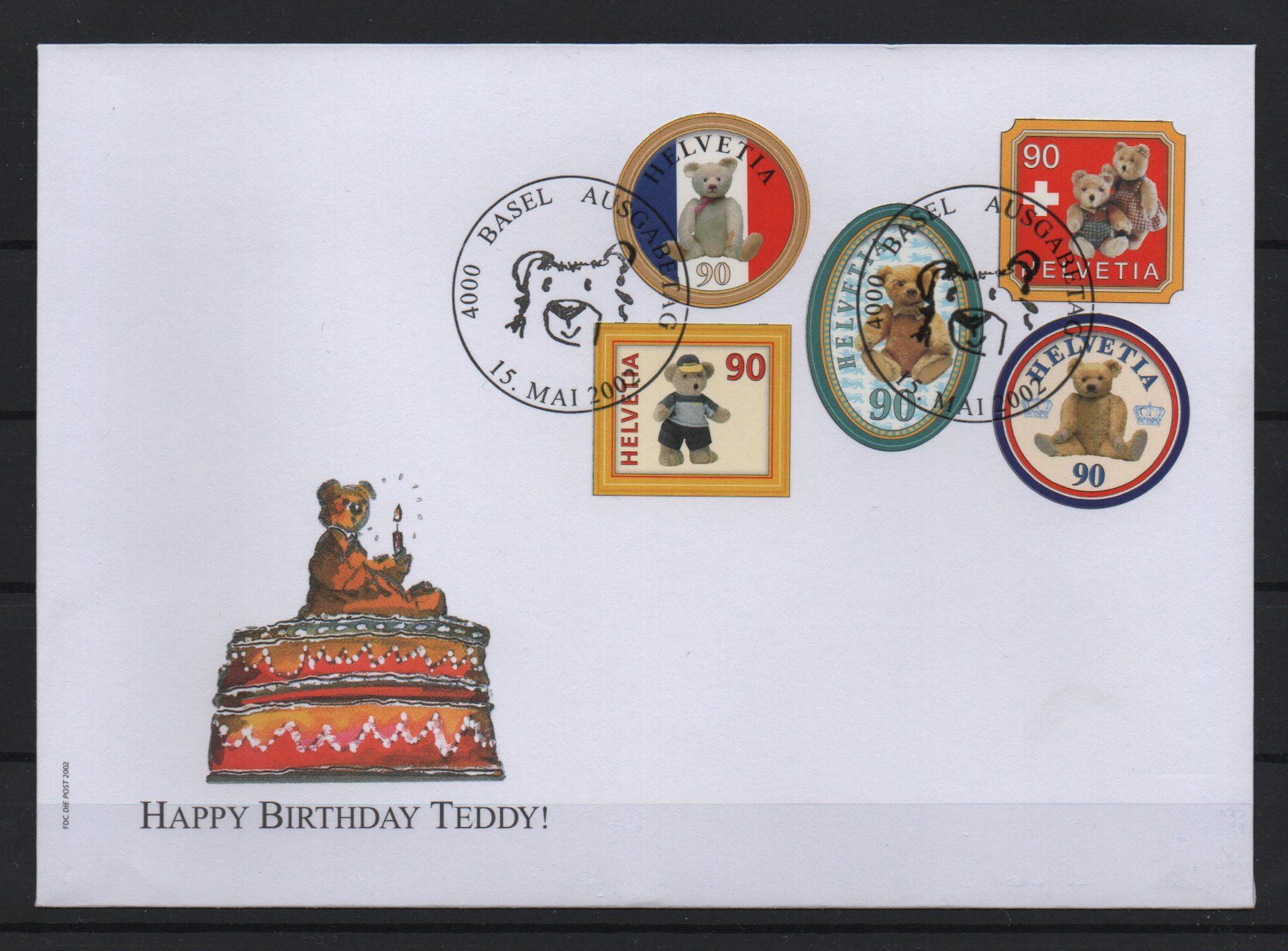 Tutti i francobolli: Teddybären FDC 2002 einzel Frankatur – Usato da Ebikon venduto da bowito
