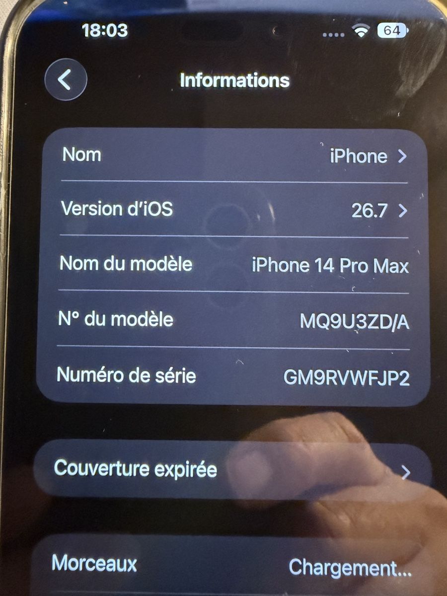 Apple Portables: APPLE IPhone 14 Pro Max 256gb Space black – D'occasion à MASSONGEX par Luluone 2