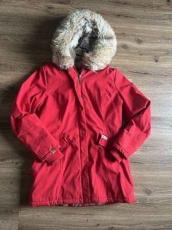 Fake Fur Winterjacke Rot  super warm & kuschelig (Gr. L)