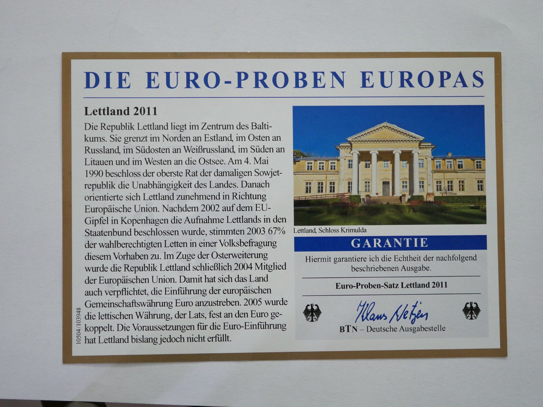 Alle Münzen: Euro Probe Lettland 2011 ***TOP*** – Neu (gemäss Beschreibung) aus Kreuzlingen von Samson01 2