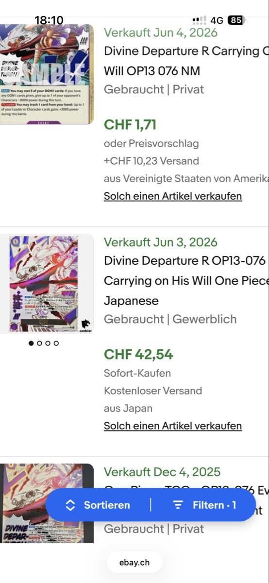 Bandai Carte collezionabili: Devine Departure JPN Top Zustand – Nuovo (secondo la descrizione) da Kaltbrunn venduto da Mr_Alboss 3