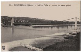 Vernaison (Rhône) - Le pont (232 m entre les deux piles)