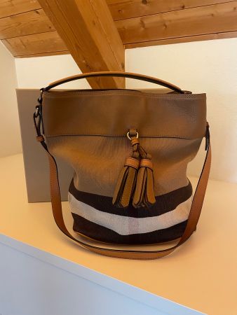 Burberry Brit Ashby Medium Hobo Bag – Saddle Brown