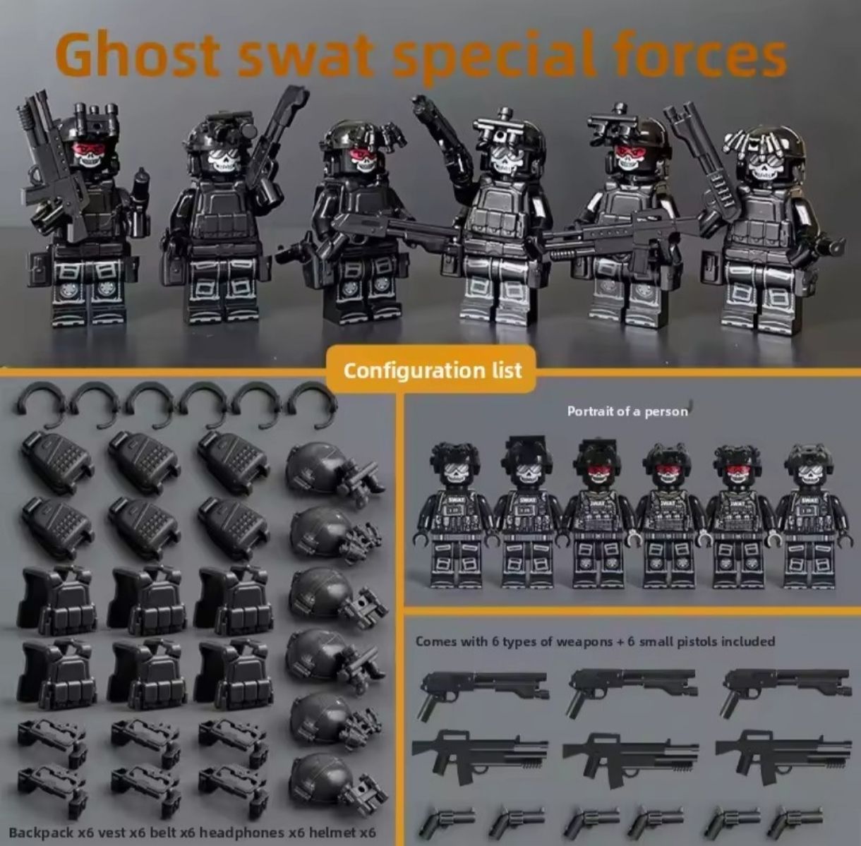 Jouets: 6 Stücke Bausteine SWAT Team *NEU&OVP* – Neuf avec emballage d'origine à Diepoldsau par Unique-Coins