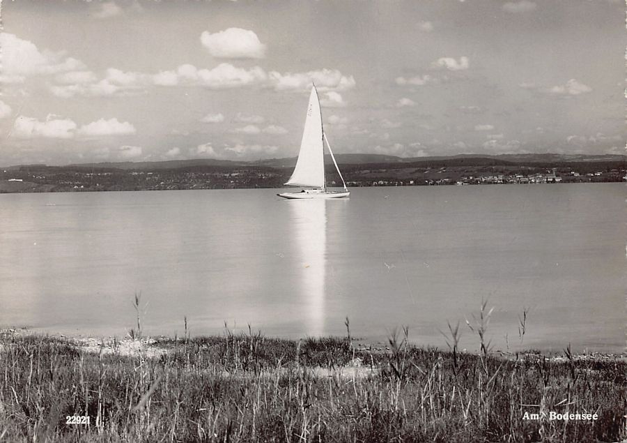 Cartoline postali: Segelboot am Bodensee, gelaufen 1942 – Usato da Frauenfeld venduto da POML