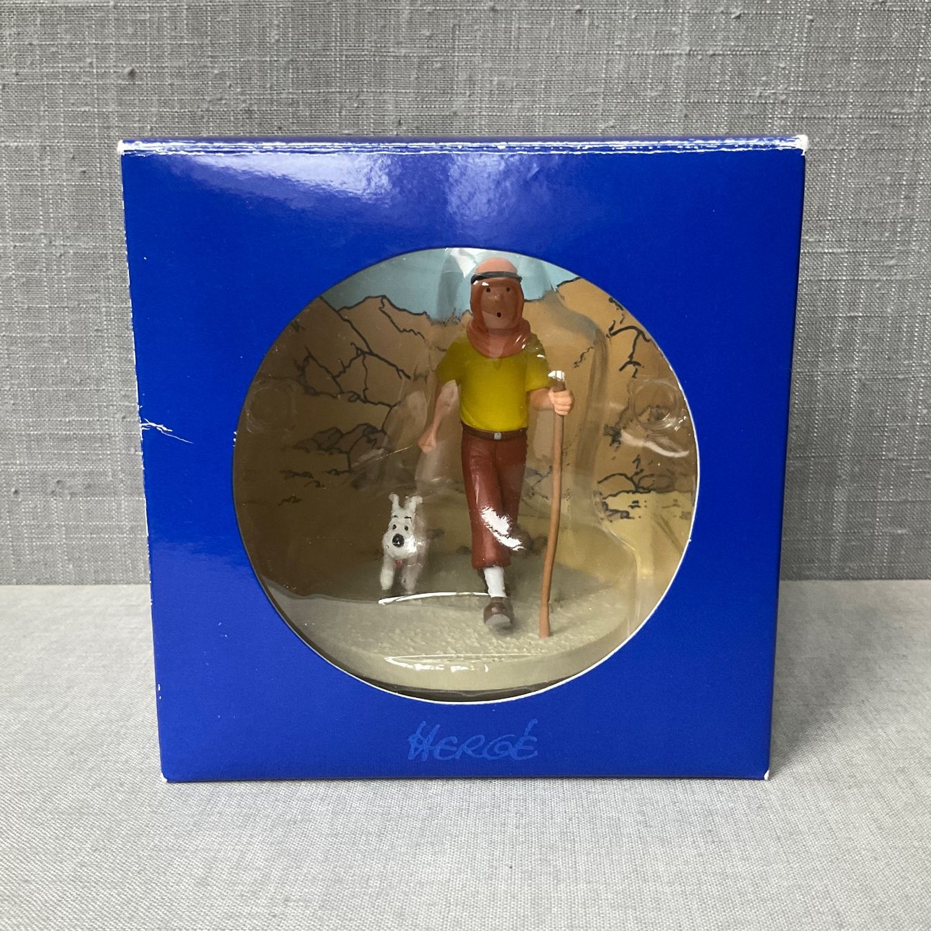 FIGURINE TINTIN COFFRET SCENE TINTIN EXPLORATEUR HERGE