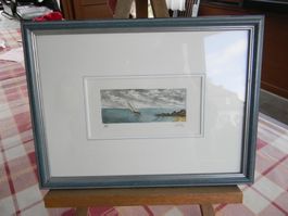 Aquarelle Michel Corbaz "Bretagne" 1995 (28x21 cm)