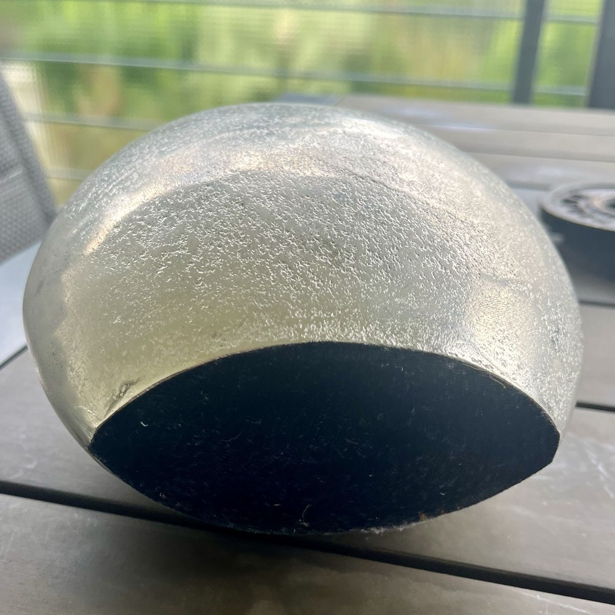 Vasen & Gefässe: Ovalform Vase, silbrige Oberfläche – Gebraucht aus Rüschlikon von lui_6tfp 1