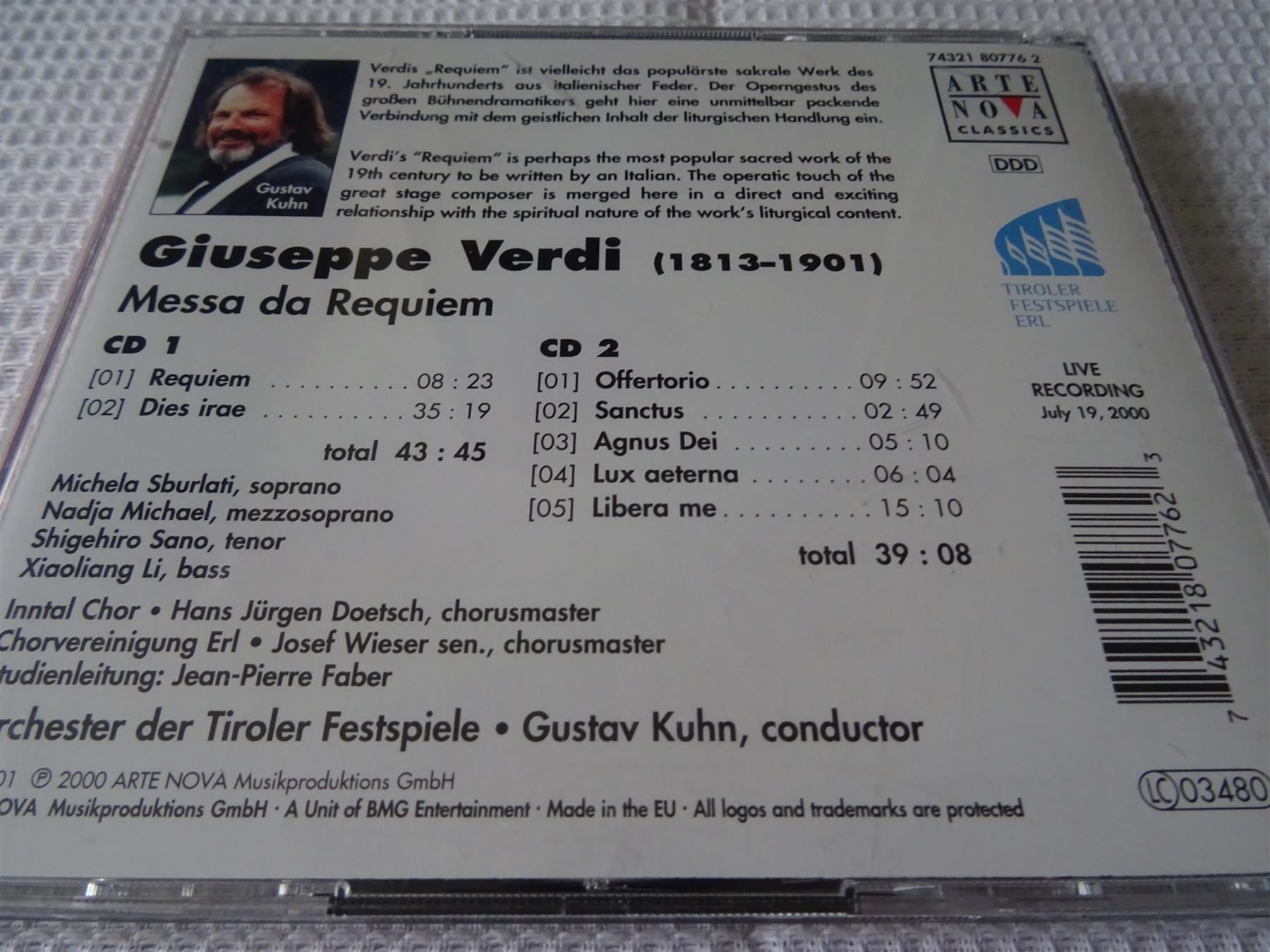 CD: Verdi, Messa da Requiem, 2 CDs – Usato da Bilten venduto da Bora3 1