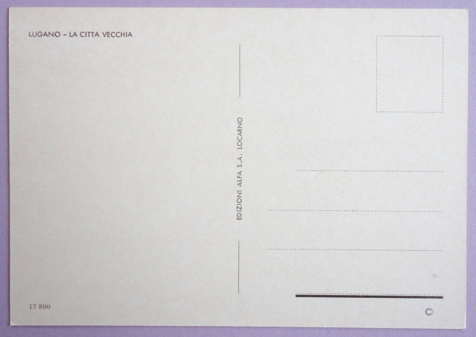 Cartoline postali: Lugano - La citta vecchia – Usato da Fétigny venduto da Billy2miny 1