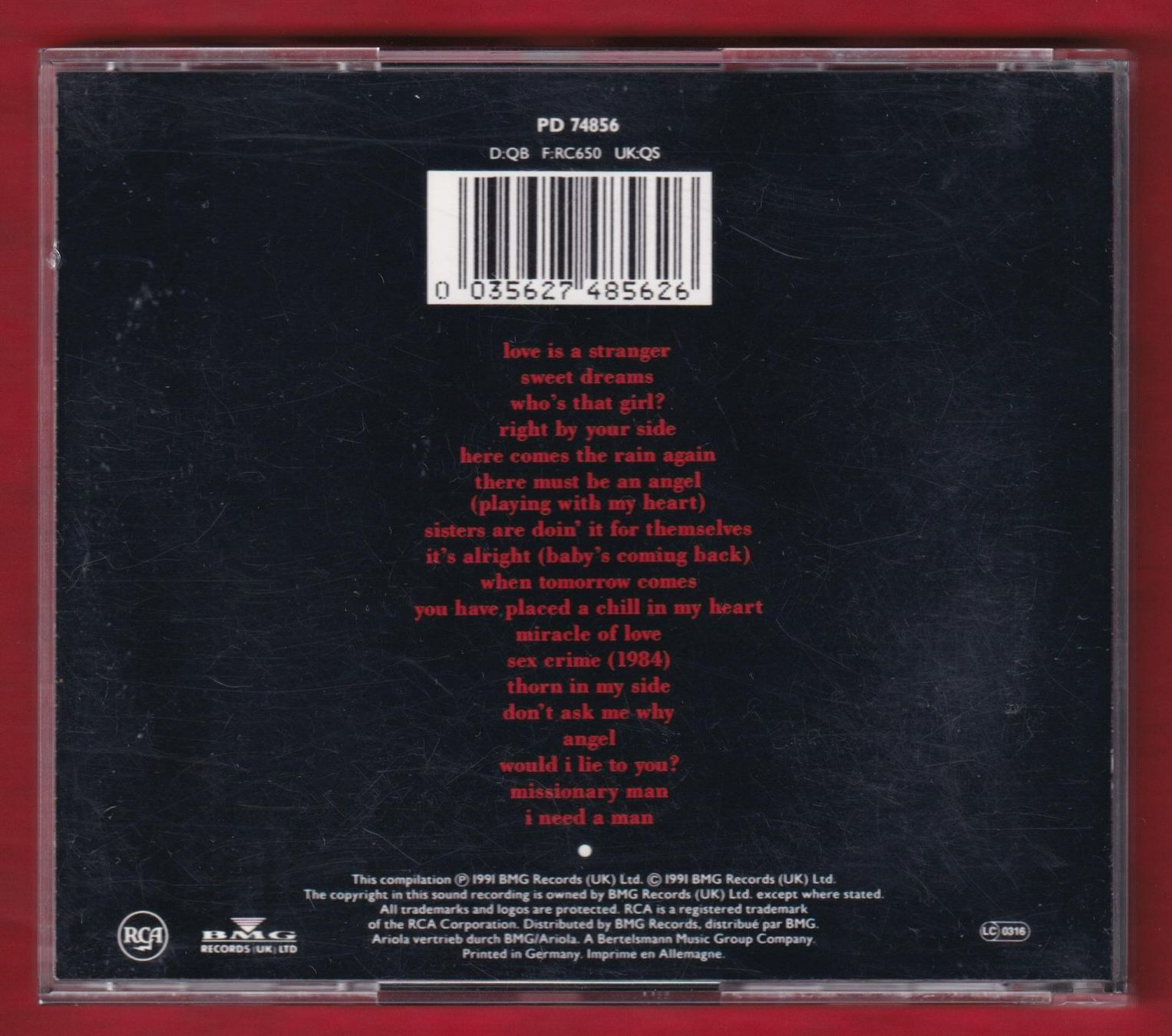 CD: Eurythmics - Greatest Hits (CD) – Usato da Zürich venduto da Pfluftl2000 1