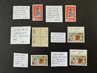 Tous les timbres: 6 ABARTEN Schweiz, postfrisch/gestempelt – D'occasion à Stallikon par HILDECH1 1